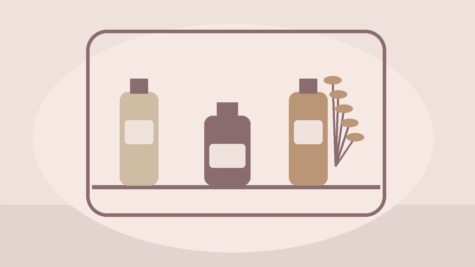 Stilizirana ilustracija kućnog wellnessa i eteričnih ulja