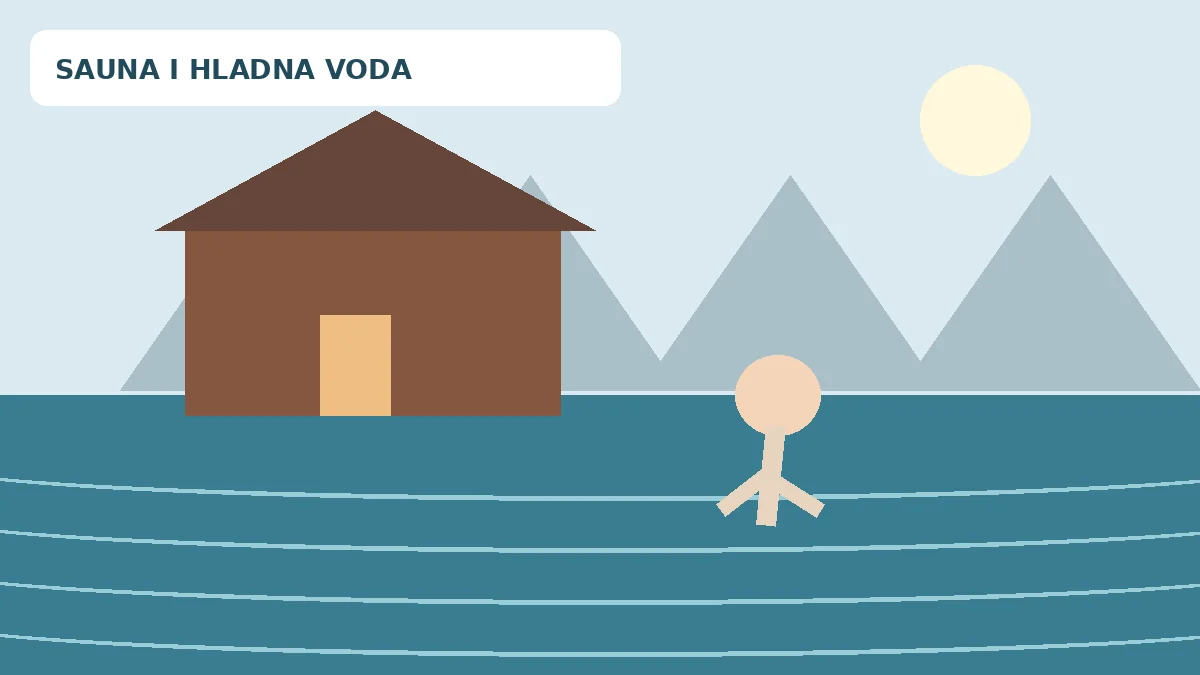 Simbolična ilustracija švedske saune i kupanja u hladnoj vodi